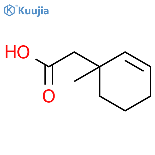 2-Cyclohexene-1-acetic acid, 1-methyl-, (±)- structure