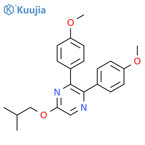 Pyrazine, 2,3-bis(4-methoxyphenyl)-5-(2-methylpropoxy)- structure