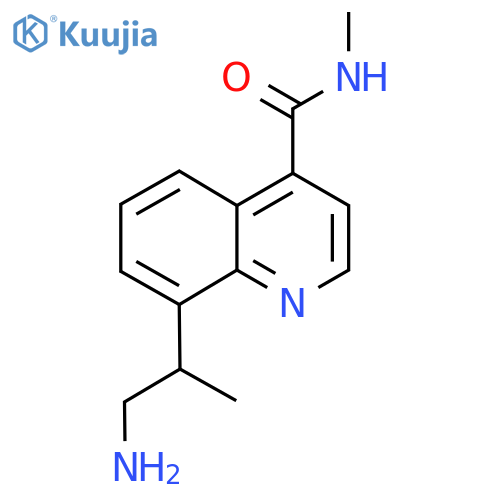8-[(1S)-2-amino-1-methyl-ethyl]-N-methyl-quinoline-4-carboxamide structure