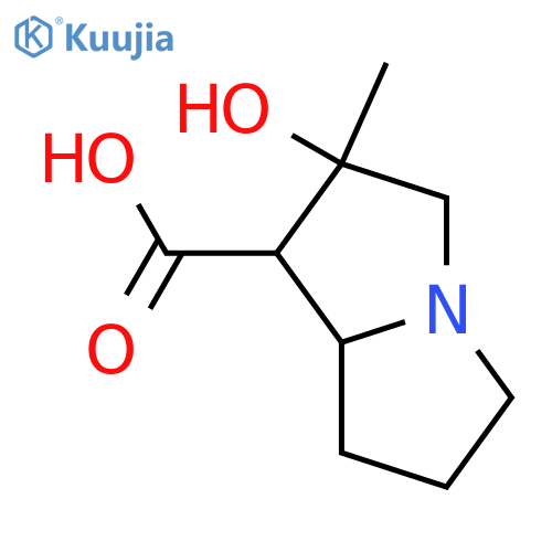 Hexahydro-2-hydroxy-2-methyl-1H-pyrrolizine-1-carboxylic acid; (1R,2R,7aS)-form structure