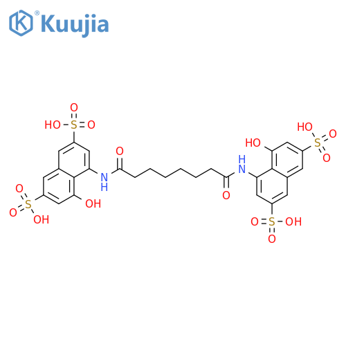 2,7-Naphthalenedisulfonicacid, 4,4'-[(1,8-dioxo-1,8-octanediyl)diimino]bis[5-hydroxy- (9CI) structure