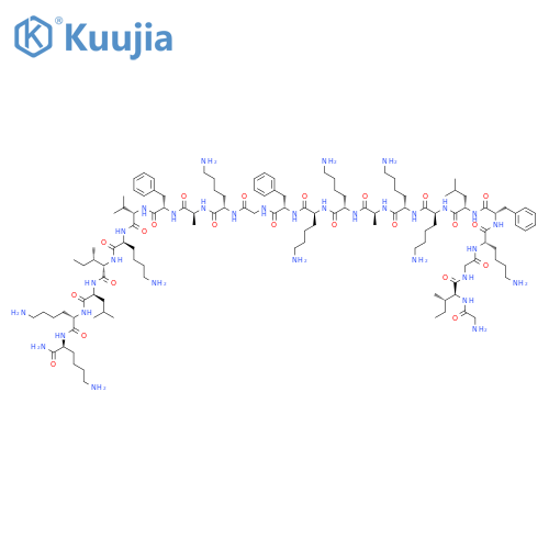 L-Lysinamide,glycyl-L-isoleucylglycyl-L-lysyl-L-phenylalanyl-L-leucyl-L-lysyl-L-lysyl-L-alanyl-L-lysyl-L-lysyl-L-phenylalanylglycyl-L-lysyl-L-alanyl-L-phenylalanyl-L-valyl-L-lysyl-L-isoleucyl-L-leucyl-L-lysyl- structure