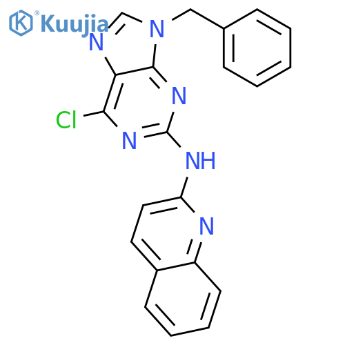 2-Quinolinamine, N-[6-chloro-9-(phenylmethyl)-9H-purin-2-yl]- structure