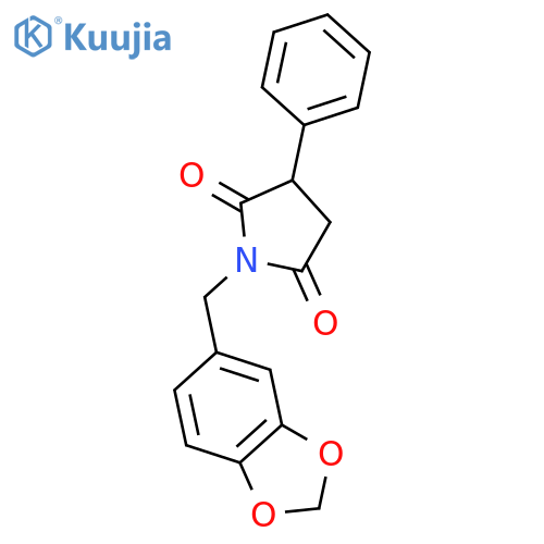 2,5-Pyrrolidinedione, 1-(1,3-benzodioxol-5-ylmethyl)-3-phenyl- structure