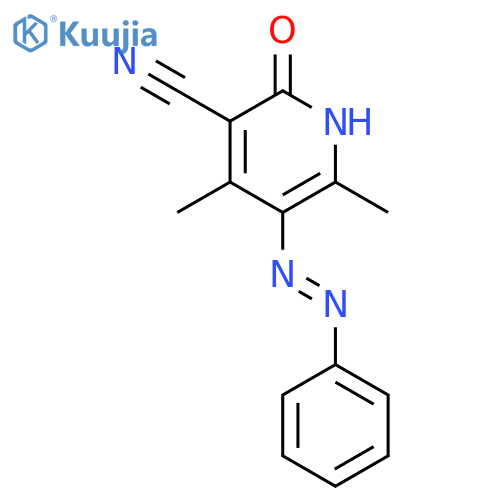 3-Pyridinecarbonitrile, 1,2-dihydro-4,6-dimethyl-2-oxo-5-(phenylazo)- structure
