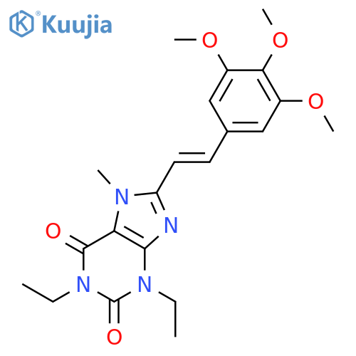 1H-Purine-2,6-dione,1,3-diethyl-3,7-dihydro-7-methyl-8-[(1E)-2-(3,4,5-trimethoxyphenyl)ethenyl]- structure