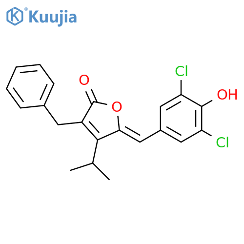 2(5H)-Furanone, 5-[(3,5-dichloro-4-hydroxyphenyl)methylene]-4-(1-methylethyl)-3-(phenylmethyl)-, (5Z)- structure
