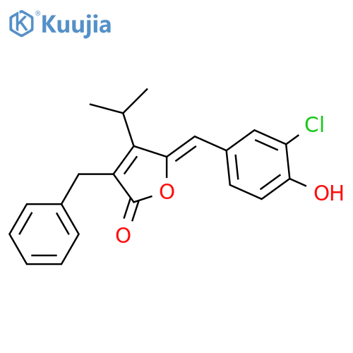 2(5H)-Furanone,5-[(3-chloro-4-hydroxyphenyl)methylene]-4-(1-methylethyl)-3-(phenylmethyl)-,(5Z)- structure