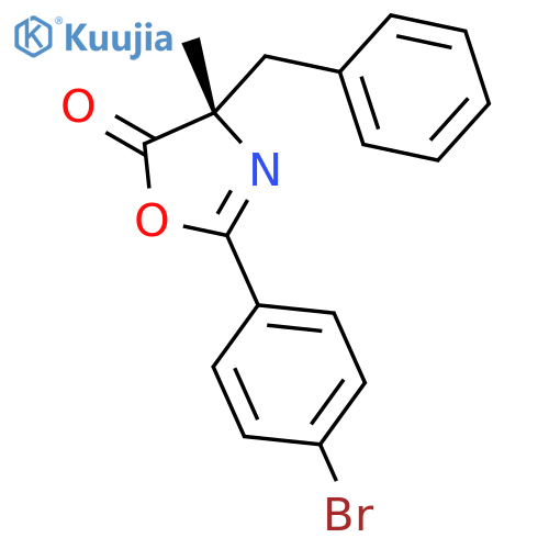 5(4H)-Oxazolone, 2-(4-bromophenyl)-4-methyl-4-(phenylmethyl)-, (S)- structure