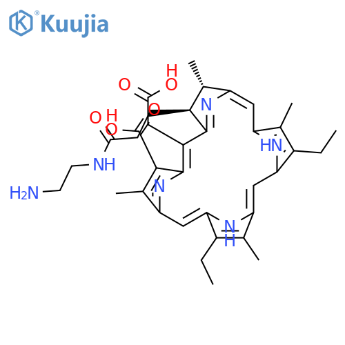 21H,23H-Porphine-5-aceticacid,7-[3-[(2-aminoethyl)amino]-3-oxopropyl]-3-carboxy-13,18-diethyl-7,8-dihydro-2,8,12,17-tetramethyl-,(7S,8S)- structure