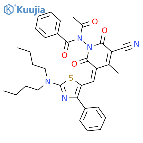 Benzamide,N-acetyl-N-[5-cyano-3-[[2-(dibutylamino)-4-phenyl-5-thiazolyl]methylene]-3,6-dihydro-4-methyl-2,6-dioxo-1(2H)-pyridinyl]- structure