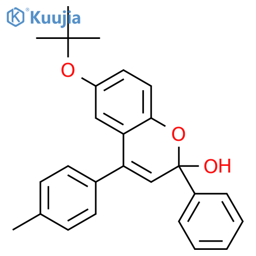 2H-1-Benzopyran-2-ol, 6-(1,1-dimethylethoxy)-4-(4-methylphenyl)-2-phenyl- structure