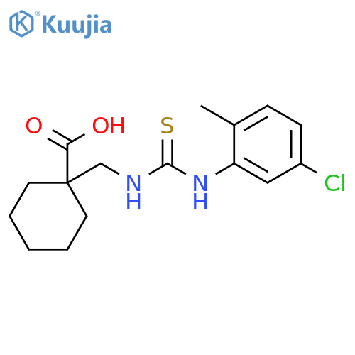 Cyclohexanecarboxylic acid,1-[[[[(5-chloro-2-methylphenyl)amino]thioxomethyl]amino]methyl]- structure