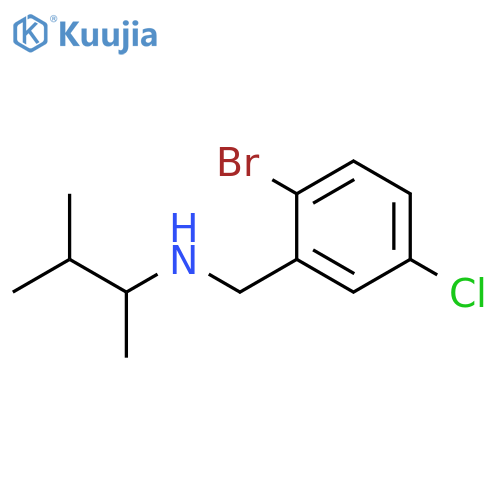 (2-bromo-5-chlorophenyl)methyl(3-methylbutan-2-yl)amine structure