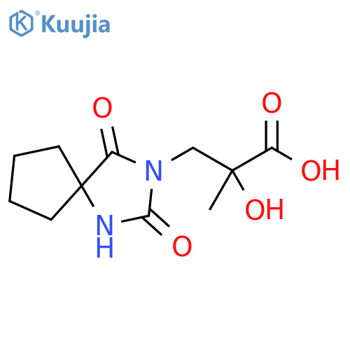 3-{2,4-dioxo-1,3-diazaspiro4.4nonan-3-yl}-2-hydroxy-2-methylpropanoic acid structure