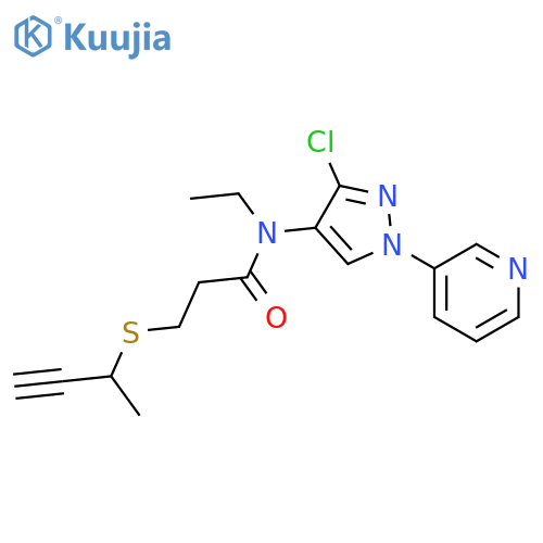 Propanamide, N-[3-chloro-1-(3-pyridinyl)-1H-pyrazol-4-yl]-N-ethyl-3-[(1-methyl-2-propyn-1-yl)thio]- structure