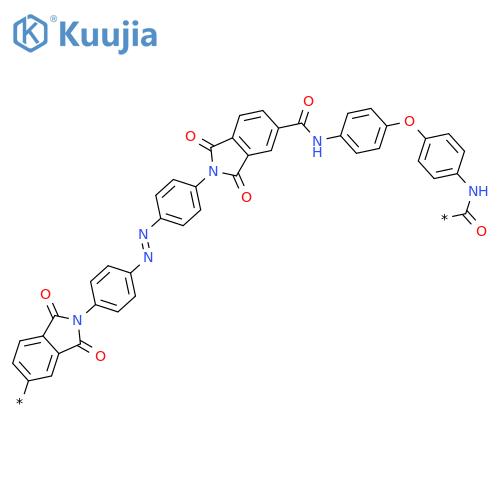 Poly[(1,3-dihydro-1,3-dioxo-2H-isoindole-5,2-diyl)-1,4-phenyleneazo-1,4-phenylene(1,3-dihydro-1,3-dioxo-2H-isoindole-2,5-diyl)carbonylimino-1,4-phenyleneoxy-1,4-phenyleneiminocarbonyl] structure