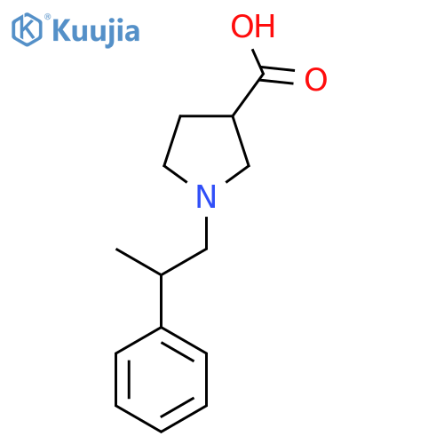 1-(2-Phenylpropyl)pyrrolidine-3-carboxylic acid structure
