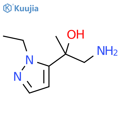 1-amino-2-(1-ethyl-1H-pyrazol-5-yl)propan-2-ol structure
