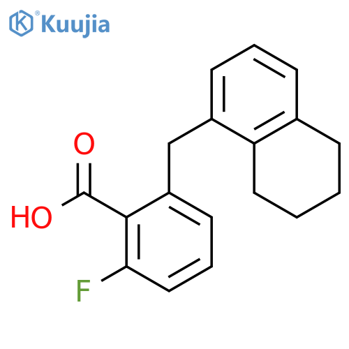 Benzoic acid, 2-fluoro-6-[(5,6,7,8-tetrahydro-1-naphthalenyl)methyl]- structure