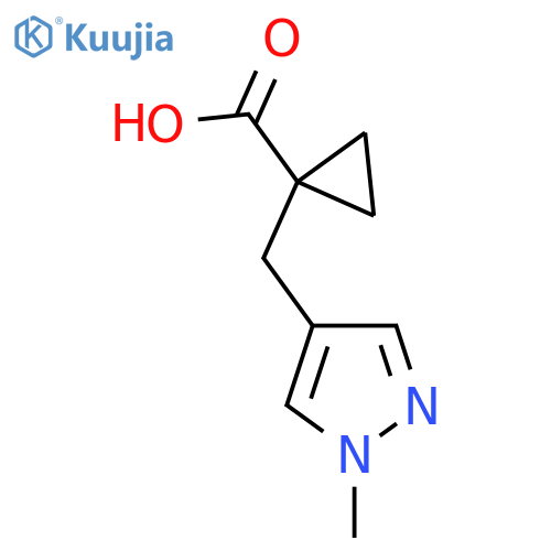 1-(1-methyl-1H-pyrazol-4-yl)methylcyclopropane-1-carboxylic acid structure