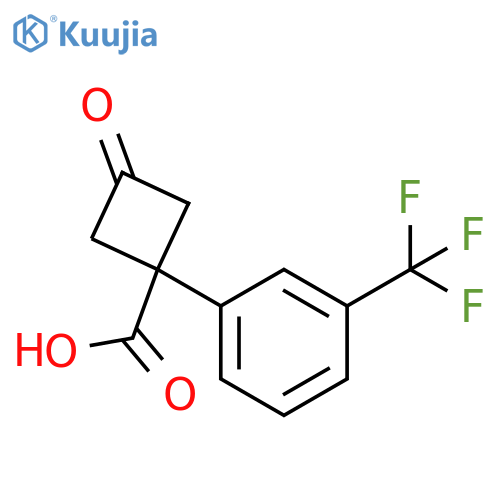 3-oxo-1-3-(trifluoromethyl)phenylcyclobutane-1-carboxylic acid structure