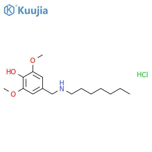 PHENOL, 4-[(HEPTYLAMINO)METHYL]-2,6-DIMETHOXY-, HYDROCHLORIDE structure