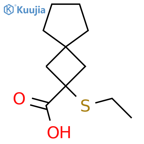 2-(ethylsulfanyl)spiro3.4octane-2-carboxylic acid structure