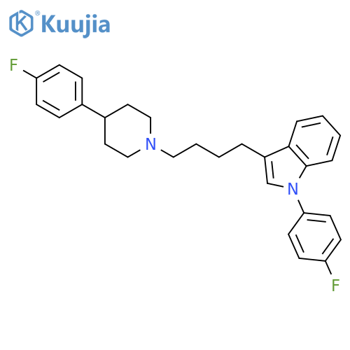 1H-Indole, 1-(4-fluorophenyl)-3-[4-[4-(4-fluorophenyl)-1-piperidinyl]butyl]- structure