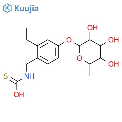 Carbamothioic acid,[[4-[(6-deoxy-a-L-mannopyranosyl)oxy]phenyl]methyl]-,O-ethyl ester (9CI) structure