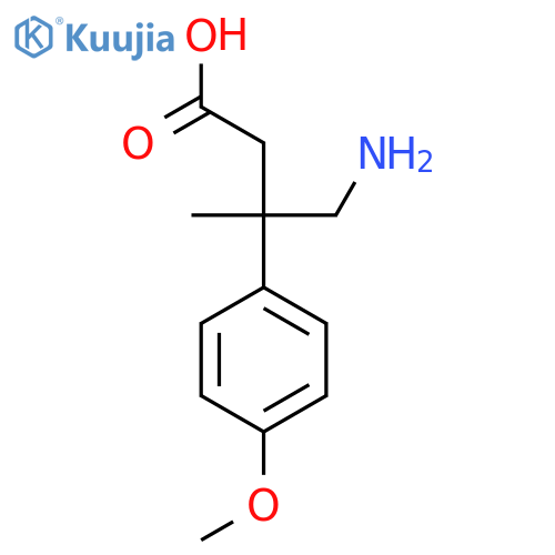 4-amino-3-(4-methoxyphenyl)-3-methylbutanoic acid structure
