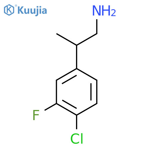2-(4-chloro-3-fluorophenyl)propan-1-amine structure