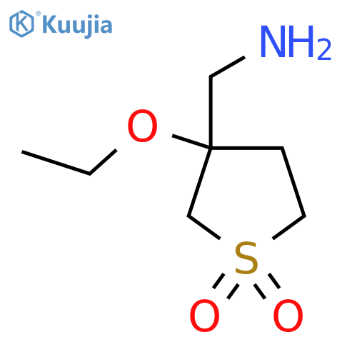 3-(Aminomethyl)-3-ethoxy-1lambda6-thiolane-1,1-dione structure