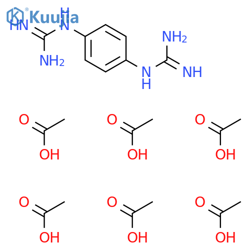 Guanidine, N,N'''-1,4-phenylenebis-, hexaacetate structure