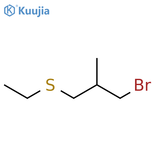 1-bromo-3-(ethylsulfanyl)-2-methylpropane structure