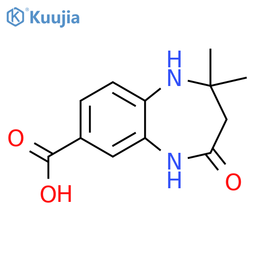 2,2-dimethyl-4-oxo-2,3,4,5-tetrahydro-1H-1,5-benzodiazepine-7-carboxylic acid structure