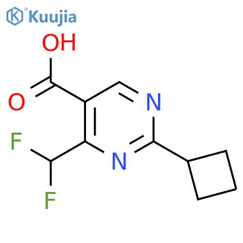 5-Pyrimidinecarboxylic acid, 2-cyclobutyl-4-(difluoromethyl)- structure