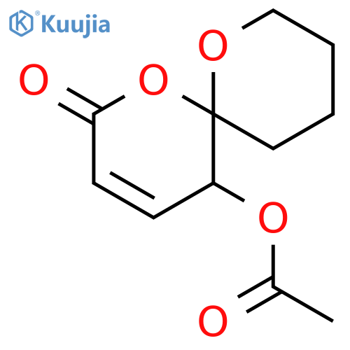 1,7-Dioxaspiro[5.5]undec-3-en-2-one, 5-(acetyloxy)-, (5R,6S)-rel- structure