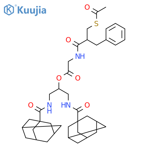 Glycine,N-[2-[(acetylthio)methyl]-1-oxo-3-phenylpropyl]-,2-[(tricyclo[3.3.1.13,7]dec-1-ylcarbonyl)amino]-1-[[(tricyclo[3.3.1.13,7]dec-1-ylcarbonyl)amino]methyl]ethylester structure