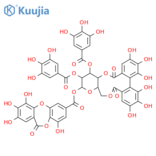 b-D-Glucopyranose, cyclic4,6-[(1S)-4,4',5,5',6,6'-hexahydroxy[1,1'-biphenyl]-2,2'-dicarboxylate]1-(2,3,4,9-tetrahydroxy-11-oxo-11H-dibenzo[b,e][1,4]dioxepin-7-carboxylate) 2,3-bis(3,4,5-trihydroxybenzoate)(9CI) structure