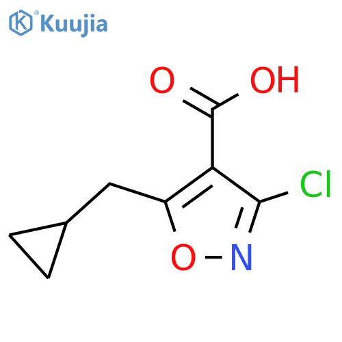 3-Chloro-5-(cyclopropylmethyl)-1,2-oxazole-4-carboxylic acid structure