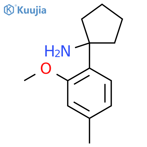 1-(2-methoxy-4-methylphenyl)cyclopentan-1-amine structure