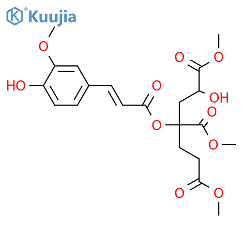 Phorbic acid; 3-O-(4-Hydroxy-3-methoxy-E-cinnamoyl), tri-Me ester structure