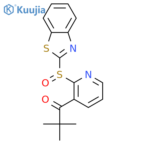 1-Propanone, 1-[2-(2-benzothiazolylsulfinyl)-3-pyridinyl]-2,2-dimethyl- structure