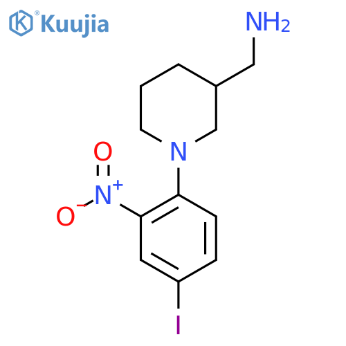 1-(4-iodo-2-nitrophenyl)piperidin-3-ylmethanamine structure