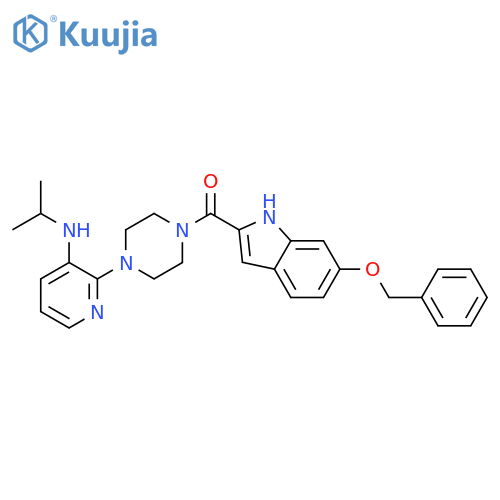 Methanone,[4-[3-[(1-methylethyl)amino]-2-pyridinyl]-1-piperazinyl][6-(phenylmethoxy)-1H-indol-2-yl]- structure
