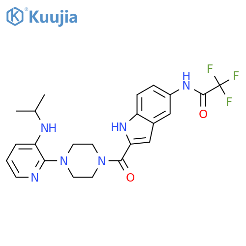 Acetamide,2,2,2-trifluoro-N-[2-[[4-[3-[(1-methylethyl)amino]-2-pyridinyl]-1-piperazinyl]carbonyl]-1H-indol-5-yl]- structure