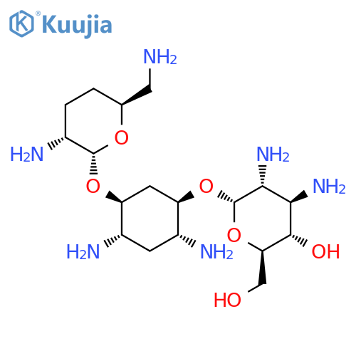 D-Streptamine,O-2,3-diamino-2,3-dideoxy-a-D-glucopyranosyl-(1&reg;6)-O-[2,6-diamino-2,3,4,6-tetradeoxy-a-D-erythro-hexopyranosyl-(1&reg;4)]-2,5-dideoxy- (9CI) structure