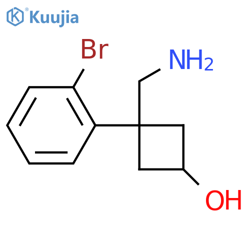 3-(aminomethyl)-3-(2-bromophenyl)cyclobutan-1-ol structure