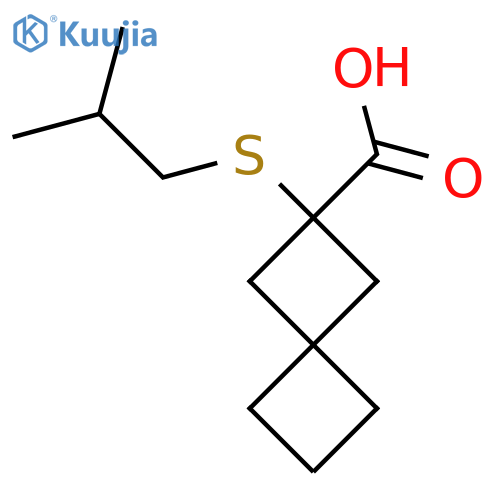 2-(2-methylpropyl)sulfanylspiro3.3heptane-2-carboxylic acid structure